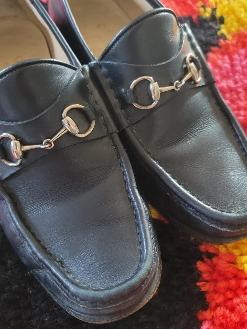 Vintage Gucci Horsebit Loafers in Black Leather Size 37C (~6.5 in US womens)